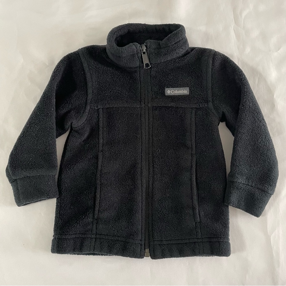 Columbia Black Full Zipper Fleece Jacket Size 12-18